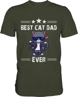 Produktbild von Bester Katzen Vater T-Shirt Lustige Katze Papa – Urban Khaki / XXL
