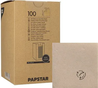 Produktbild von PAPSTAR Cocktail-Servietten "PUNTO" 200 x 200 mm natur 100 Stück