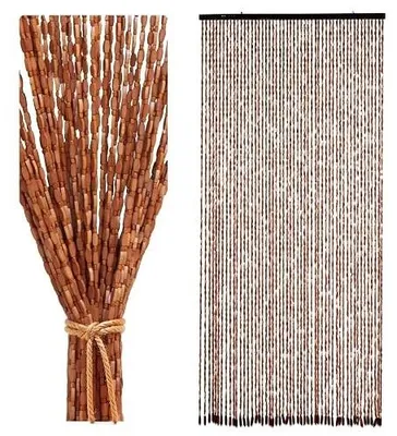 Zdjęcie produktu dla Zasłona z koralików bambusowa na drzwi balkonowe 90X200 cm ochrona owady