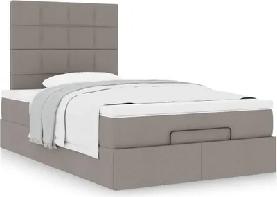 Immagine prodotto di Maison Exclusive - Struttura Letto Pouf con Materasso Tortora 120x200cm in Tessuto
