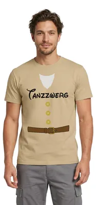 Produktbild von Spreadshirt Tanzzwerg Sieben Zwerge Karneval-Kostüm für Erwachsene Männer T-Shirt, XXL, Sandbeige