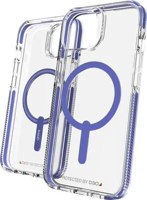 Zdjęcie produktu dla Etui ochronne Gear4 Santa Cruz Snap do iPhone'a 14, przezroczyste z fioletow ramk