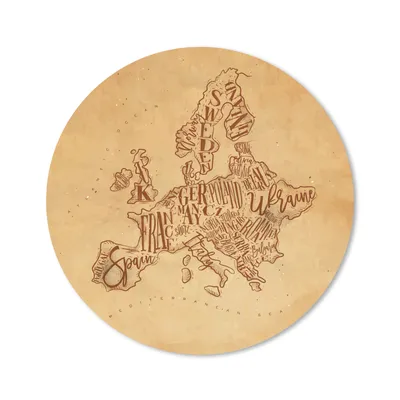Produktbild von MuchoWow® Mauspad Mousepad Karte - Europa - Vintage - Braun 20x20 cm - Mousepads - Maus Mat - Pad - Mausunterlage - Schreibtischmatte