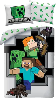 Productafbeelding van Minecraft Dekbedovertrek Sword - 140 x 200 cm - Katoen (70 x 90 cm)