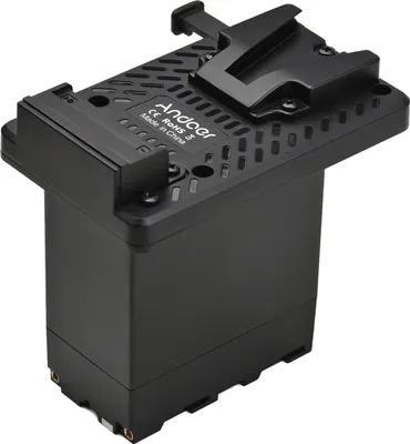 Productafbeelding van Andoer V-Lock V-mount batterijplaat met NP-F-dummy-adapter, geïntegreerde decoderchip, vervanging voor Sony PXW-Z150/ HXR-MC2500/ MC1500C/ NX3/ NX5R/ NX5C/ NX100/ NX200/ HDR-AX2000E/ FDR-AX1E/ NEX-EA50/ NEX-FS700 camcorders