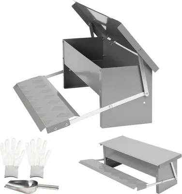 Produktbild von Aopunly Futterautomat Hühner 5KG  Automatische mit Handschuhe Futterspender Abfallvermeidung verzinkter Stahl