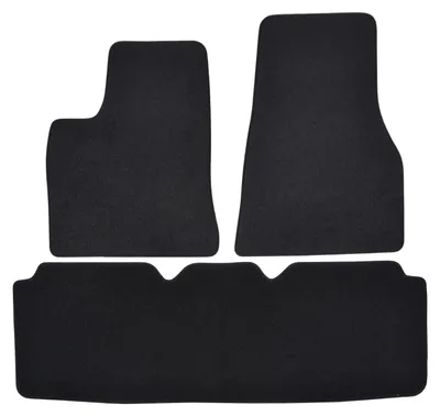 Image de Tapis De Sol De Qualité Supérieure Noir Pour Tesla Model S 2012-2020 3pcs, Ajustement Précis, Base Antidérapante, avec Attaches