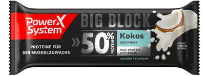 Produktbild von Power System | Protein Big Block | 50 % Eiweiss | Kokos | 1 x100 g
