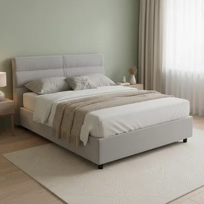 Image de Bedero - Lit Double, Gris, Matelas Inclus  Italy