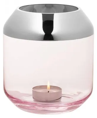 Produktbild von Fink Windlicht oder Vase Smilla mit Platinrand Hellrosa (18cm)