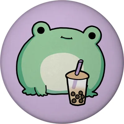 Produktbild von Frosch mit Bubble Tea Magnet rund