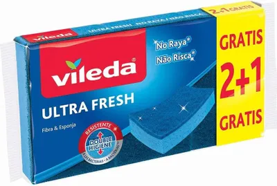 Obrázek produktu pro VILEDA sada 3 modrých houbiček se škrabkou