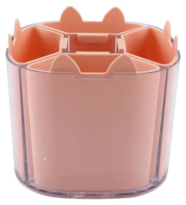 Drehbarer Stiftehalter, 5 Fächer, rosa, Schreibtisch-Organizer