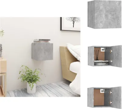 Zdjęcie produktu dla vidaXL Stolik nocny betonowy szary 30,5x30x30 cm materiał drewnopochodny - Stoliki nocne