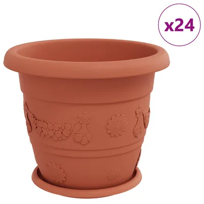 Produktbild von Blumentöpfe 24 pcs Ziegelrot Ø 34 x 28 cm Kunststoff