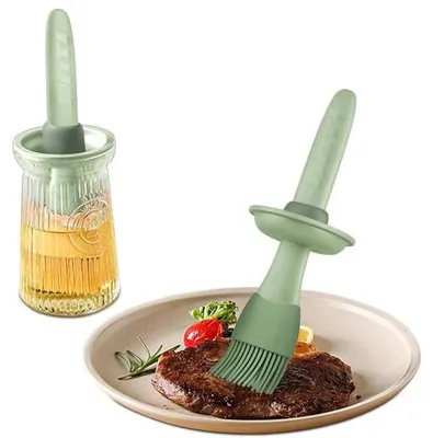 Image de Brosse de cuisine en silicone verte, 20 cm