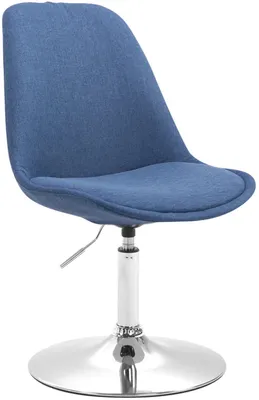 Produktbild von CLP Esszimmerstuhl Maverick Stoff drehbar und stufenlos verstellbar blau Gestell Farbe chrom
