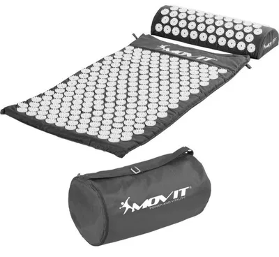 Zdjęcie produktu dla Mata do akupresury z poduszką MOVIT 75 x 44 cm, szara