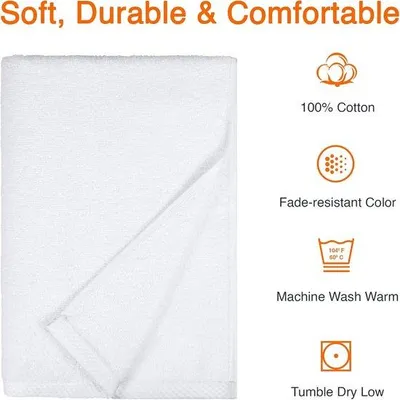 Produktbild von Famanu Badetuchset 2-teilig 70 × 140 cm, 100% Baumwolle, schnelltrocknend und saugfähig – Weiß