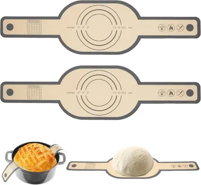 Produktbild von Silikon Backmatten, 2 Stück, extra lange Griffe, hitzebeständig, für Sauerteigbrot