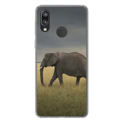 Produktbild von MuchoWow® Handyhülle Schutzhülle Hülle für Huawei P20 Lite (2020) Elefant - Savanne - Tiere - Natur Silikon Softcase Handy Hülle - Kartenhalter