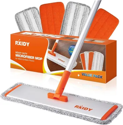 Image de RXIDY balai à sol 45cm balai professionnel 4 pads & raclette à vitres
