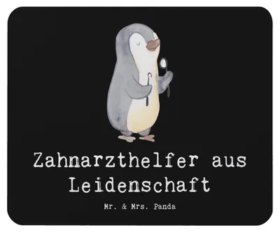 Produktbild von Mr. & Mrs. Panda Mousepad Zahnarzthelfer Leidenschaft - Schwarz - Geschenk, Mouse Pad, Mauspad, pc mausunterlage, mousematte