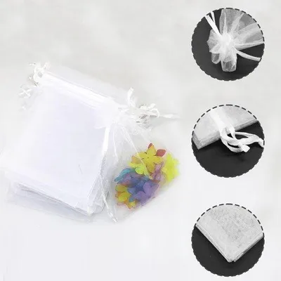 Produktbild von Famanu Organza Beutel 10 x 15 cm - 50 Stück in Weiß
