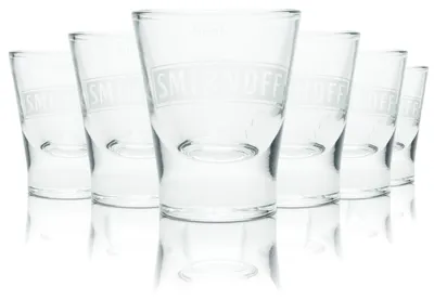 Produktbild von 6x Smirnoff Schnapsglas 5,5cl Shotglas Kurzeglas Stamper Gläser Set Vodkaglas
