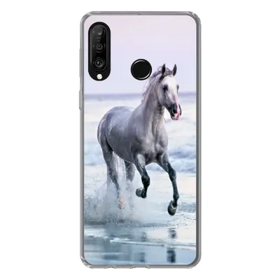 Produktbild von MuchoWow® Handyhülle Schutzhülle Hülle für Huawei P30 Lite Pferd - Meer - Pastell Silikon Softcase Handy Hülle - Handyhülle