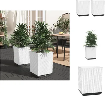 Zdjęcie produktu dla vidaXL Sadzarka 2 szt. Biały polipropylen 30x30x37 cm - Doniczki i donice
