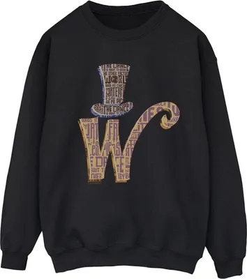 Produktbild von Willy Wonka - "W Logo Hat" Sweatshirt für Damen BI42462 (5XL) (Schwarz)