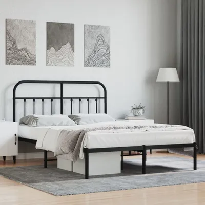 Immagine prodotto di Maison Exclusive - Letto con testiera in metallo nero 140x190 cm