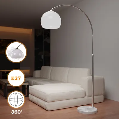 Obrázek produktu pro Jago Stojací oblouková lampa bílá, 145 - 220 cm