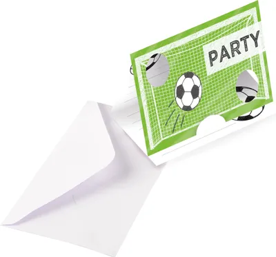 Image de Amscan 8 cartes d'invitation Football Kicker Party Cartes d'anniversaire