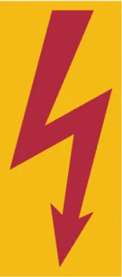 Produktbild von Dreifke® Hinweisschild, Blitzpfeil VDE 0105 C ohne Rand, Folie | Folie selbst...