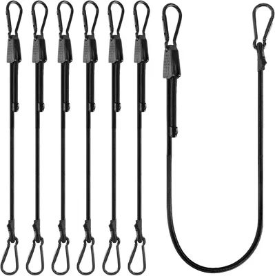 Produktbild von 6er-Set Spanngummis mit Karabiner: 200 cm x 8 cm Gummispanner für Gepäck, Camping, Garten, Auto und Fahrrad