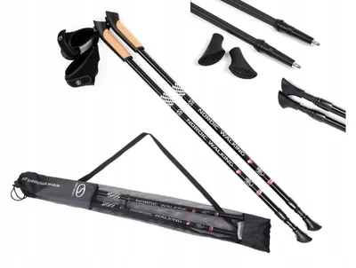 Produktbild von Nordic-Walking-Stöcke verstellbar Aluminium 110-135 cm Anti Shock mit Handschlaufe