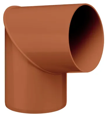 Produktbild von INEFA Fallrohrbogen 80 Grad, DN85 / 85mm, Braun – PVC Regenrohrbogen für die Dachrinne am Gartenhaus oder Pavillon als passgenaues Zubehör zur Dachentwässerung aus Kunststoff