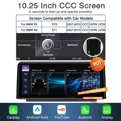 Produktbild von Kabelloses Multimedia-Touchscreen-Navigationssystem – CarPlay – Android Auto – YouTube-Player