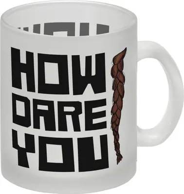 Produktbild von How dare you Glas Tasse mit Zopf Motiv