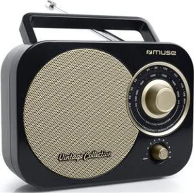 Produktbild von Muse M-055 RB, Tragbar, Analog, FM, MW, 88 - 108 MHz, Schwarz, Gold, Einfarbig