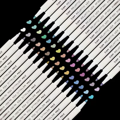 Image de Stylos métallisés - 30 couleurs - Pour scrapbooking et travaux manuels - Pointe de 1 à 2 mm