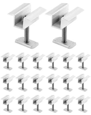 20 PV-Mittelklemmen, Aluminium, für Modulhöhe 25-40 mm, 20 mm Profil