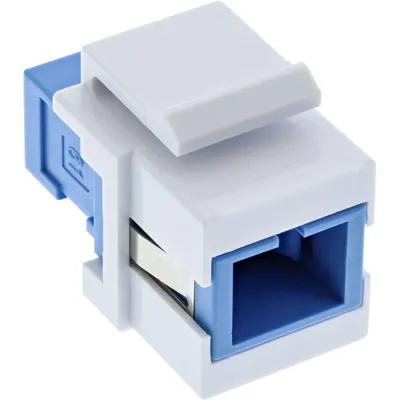 Produktbild von InLine LWL Keystone Snap-in Kupplung, Simplex SC/SC, singlemode, Keramik-Hülse, Weiß, 4 g, 21 mm, 37 mm, 17 mm, 100 cm³