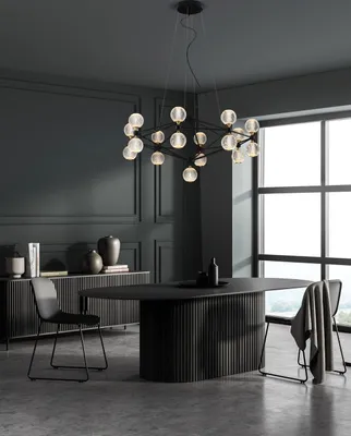 Produktbild von Nova Luce BELINDA LED Pendelleuchte Schwarz 78W Warmweiss 120x105cm dimmbar 9695500