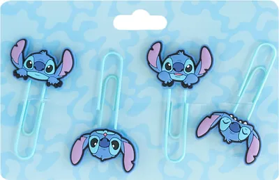 Produktbild von Erik - Zestaw 4 klipsów Disney Stitch - Akcesoria premium do biura i szkoły