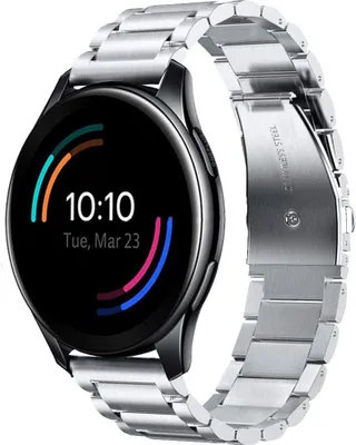 Produktbild von Strap it - Titanarmband - Kompatibel mit OnePlus Watch Armband - Gliederarmband - Faltschließe - Hochwertiges Titanarmband für Armband Silber