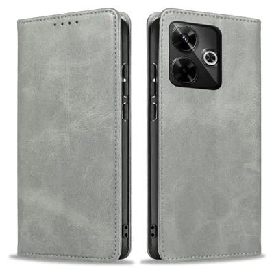Produktbild von Handyhülle für Xiaomi Redmi 13 Kunstleder Flip Cover Hülle Klapphülle Case Kartenfach Farbe: Grau