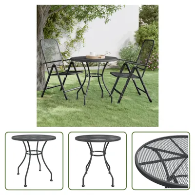 Immagine prodotto di The Living Store tavolo da giardino Ø80x72 cm in lamiera stirata antracite